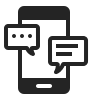 icone de celular com chat