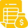 ícone  de relatorio com monetização 