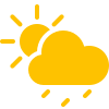 ìcone de clima com sol e chuva