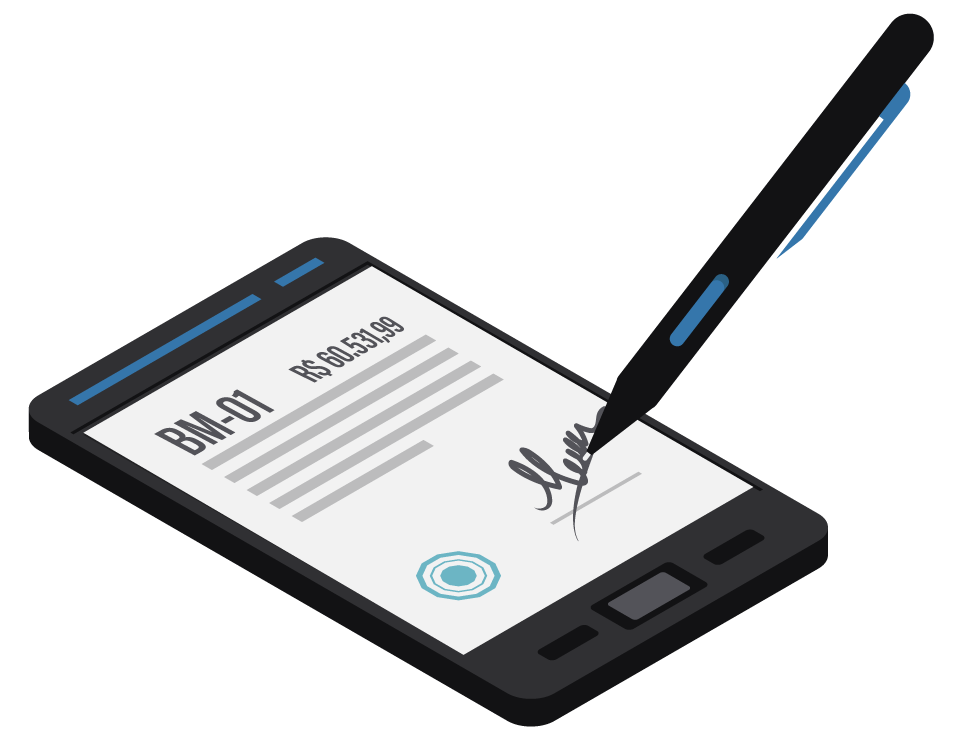 Imagem representando uma assinatura digital de um boletim de medição